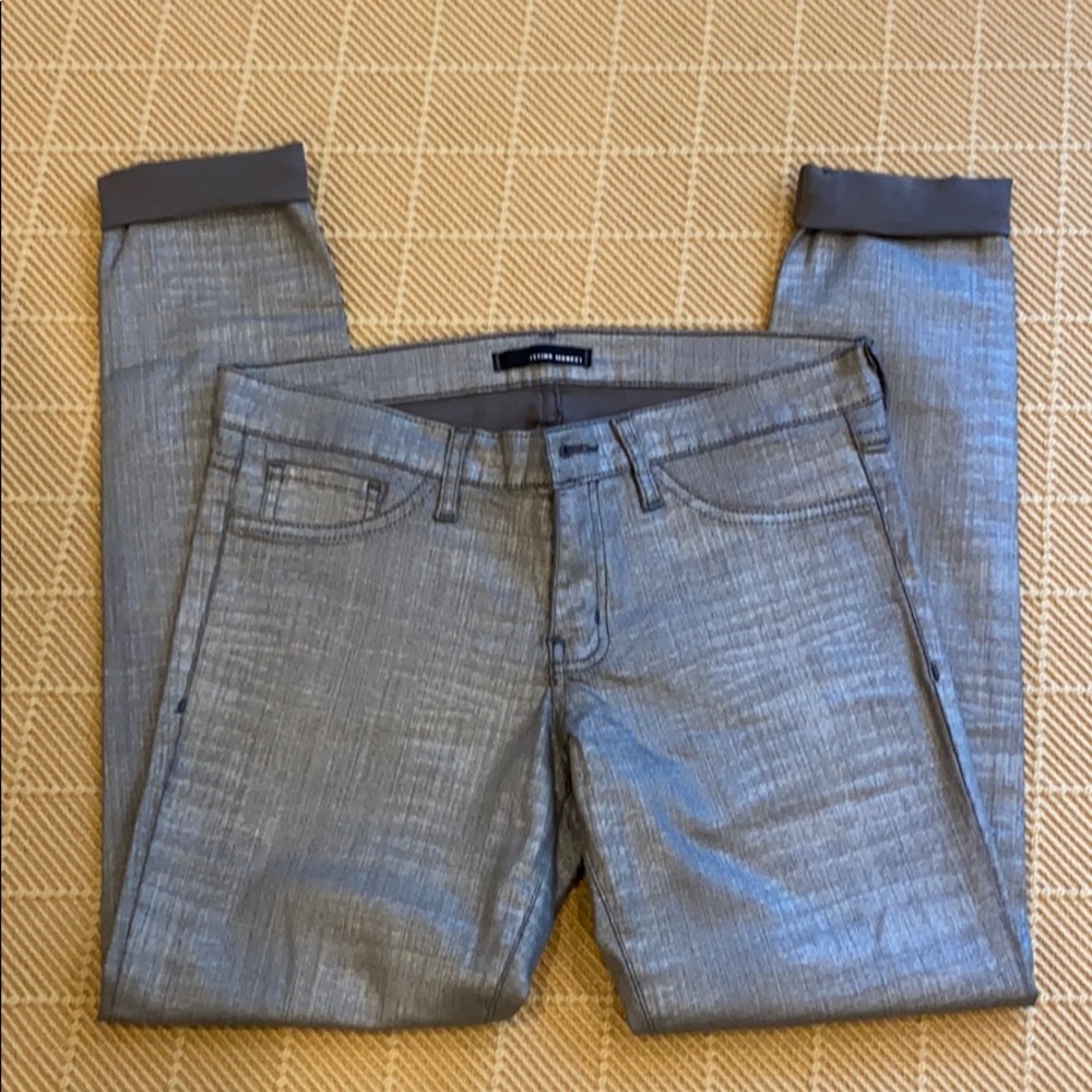 Flying Monkey Metallic Gray Skinny Jeans